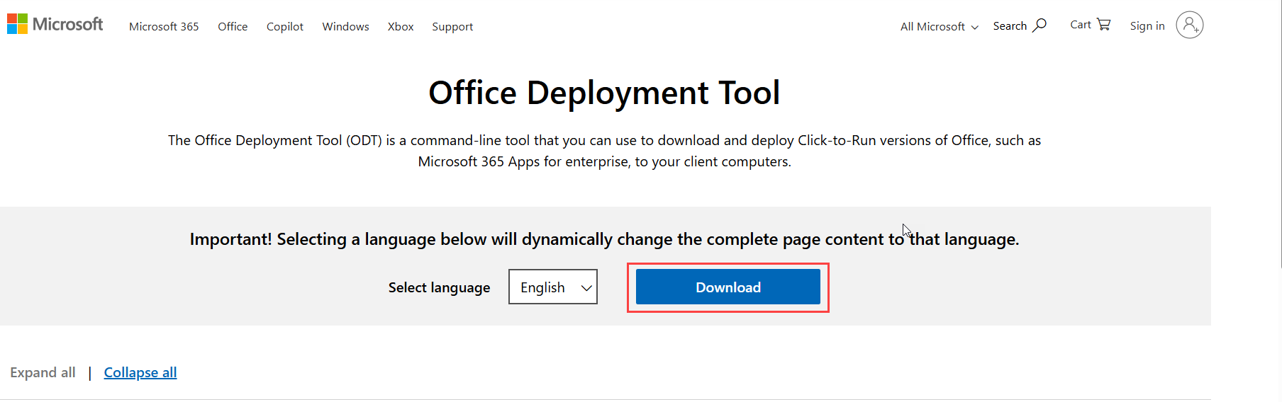 Download Office Deployment Tool